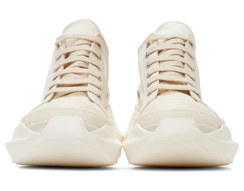 Rick Owens Drkshdw Off-White Cardboard Cotton Abstract Low Sneaker (DS02A3842 FC) (2)