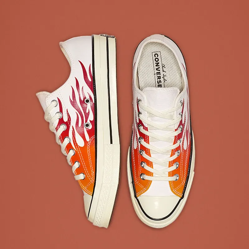 Converse Chuck Taylor All-Star 70s Ox Archive Print Flames White/Enamel Red-Bold Mandarin (165029C)