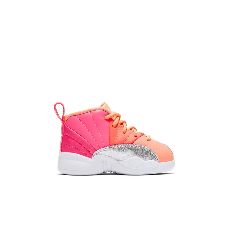 Jordan  12 Retro Sunrise (TD) Racer Pink/White-Hot Punch-Bright Mango-Sunset Pulse-Metallic Silver (819666-601)