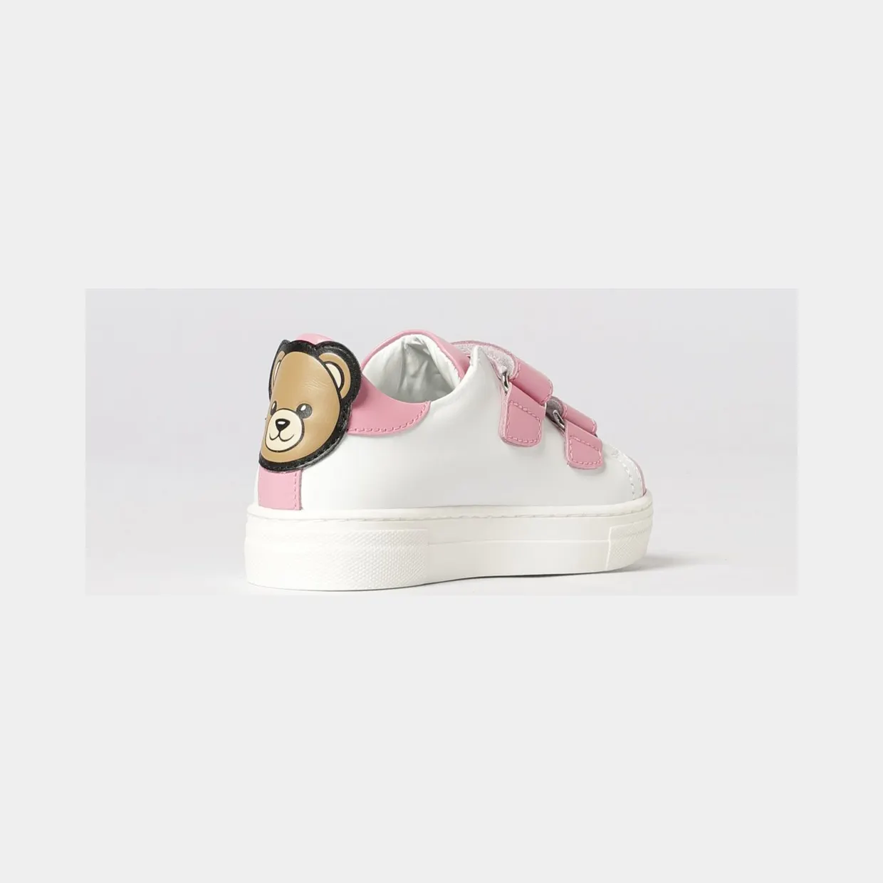 Moschino Leather Sneakers with Flower and Teddy Pink (8307001) (2)