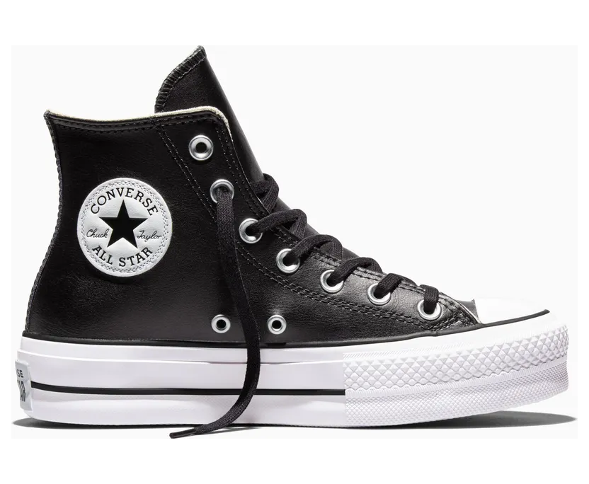 Converse Chuck Taylor All Star Platform Leather Zwart/zwart/wit