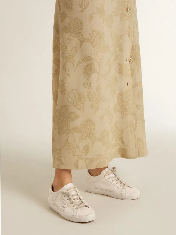 Golden Goose Super-Star In Pearl-Colored Canvas With A Tone-On-Tone Mesh Effect Star (GWF00101.F007301.60338) (3)