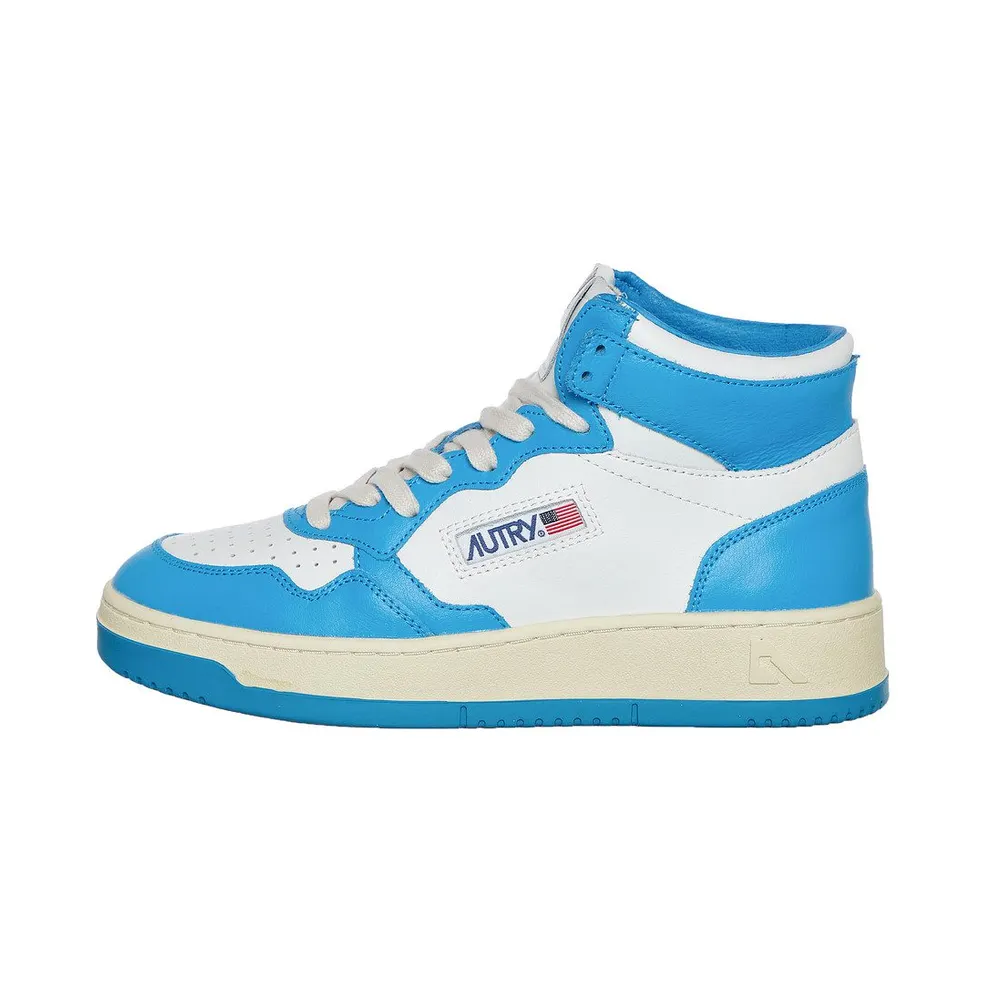 Autry Medalist Mid White / Cobalt (AUMWWB26)