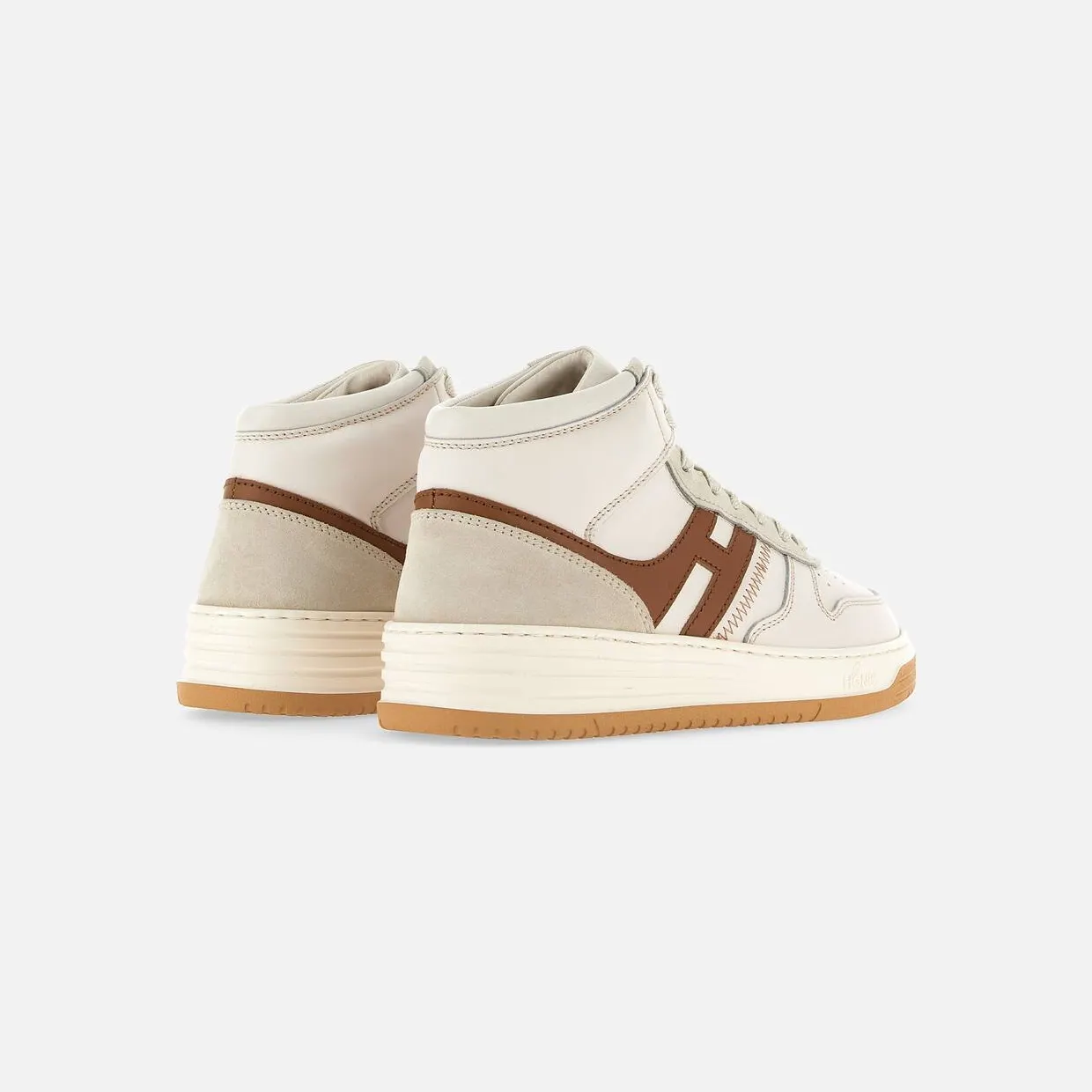Sneakers Hogan H630 High Top White Ivory Brown (HXM6300EU40OEA641X) (2)