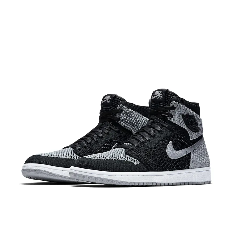 Jordan 1 Retro High Flyknit Shadow Black/Wolf Grey-White (919704-003)
