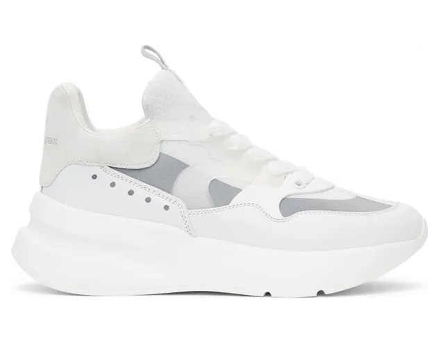 Alexander McQueen White Paneled Oversized Runner Sneakers (627197WHXIT)