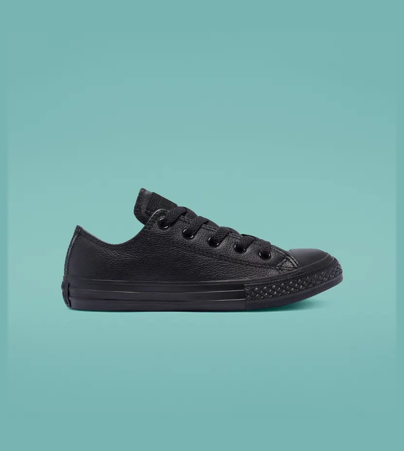 Converse Little Kids Mono Color Chuck Taylor All Star Low Top Black/black/black (343913C)