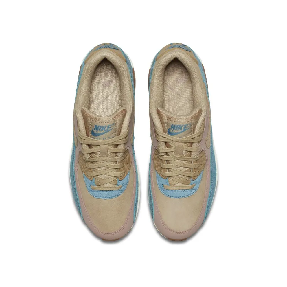 Nike Air Max 90 Embossed Fur Pony (W) “Mushroom / Smoky Blue / Particle Pink” (898512-200)