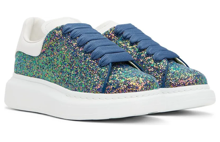 Alexander McQueen Kids Multicolor Glitter Oversized 3138 Gre.Ag./White/P (681605W4MC4) (4)