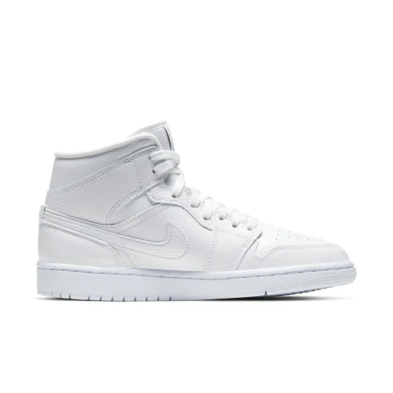 Jordan 1 Mid White Snakeskin (W) White/White-White (BQ6472-110)
