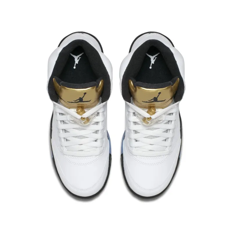 Jordan  5 Retro Olympic 2016 (GS) White/Black-Metallic Gold Coin (440888-133)