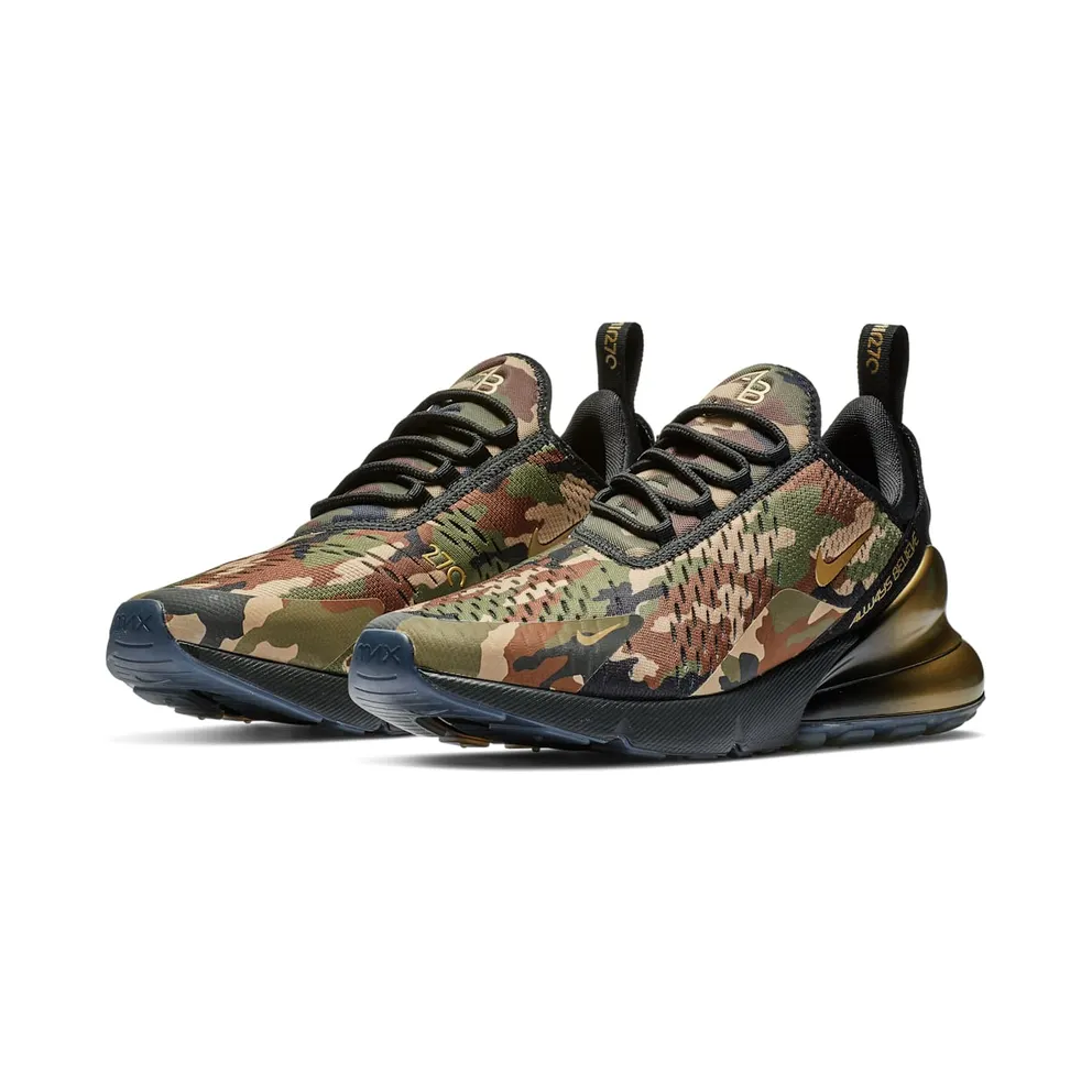 Nike Air Max 270 Doernbecher (2018) Black/Metallic Gold-Medium Olive-Fauna Brown-Desert (BV7112-001)