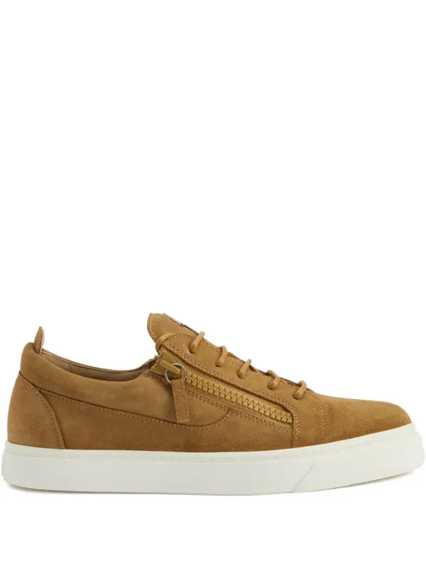 Giuseppe Zanotti Frankie suède sneakers with ritssluiting – Beige (RU50035H03)