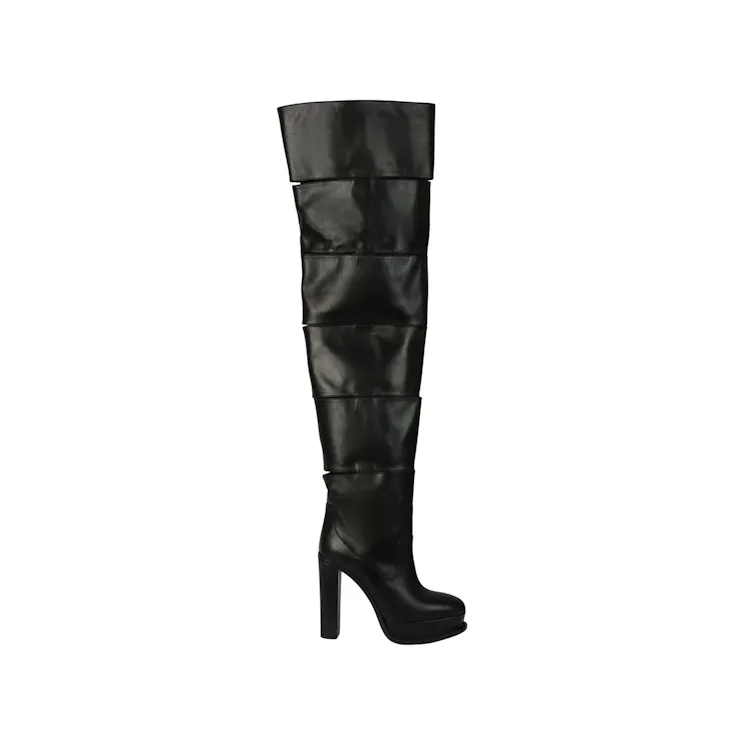 Alexander McQueen Slash Over-The-Knee Boots Black (745241 WIDR2 1000)