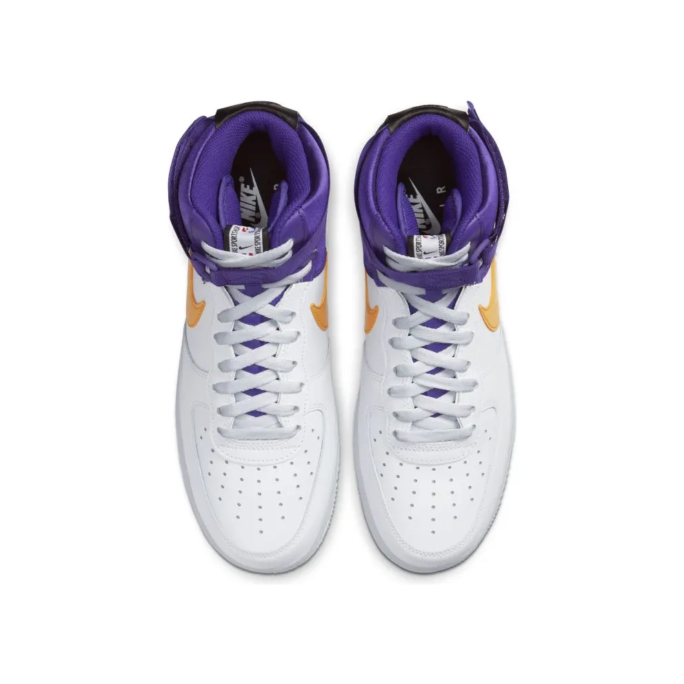 Nike Air Force 1 ’07 LV8 High NBA Lakers White/Yellow/Purple (BQ4591-101)