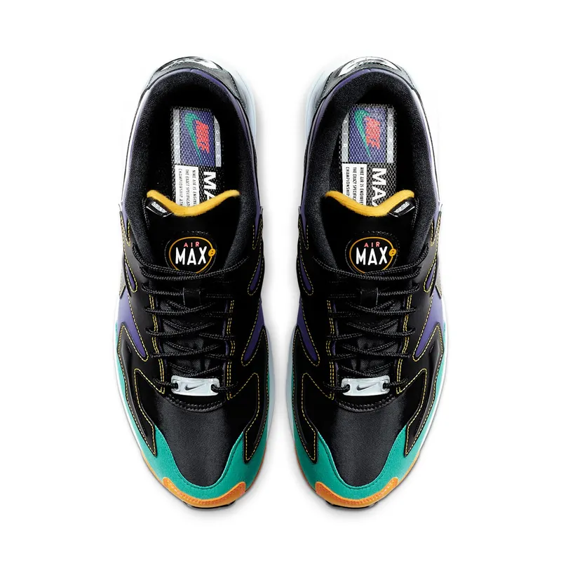 Nike Air Max2 Light Black Contrast Stitching Black/Flash Crimson-Kinetic Green-Psychic Purple-University Gold-White (BV0987-023)