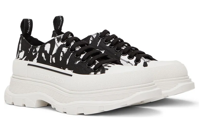 Alexander McQueen Black & Brown Graffiti Tread Slick Sneakers (705668W4TG5) (4)