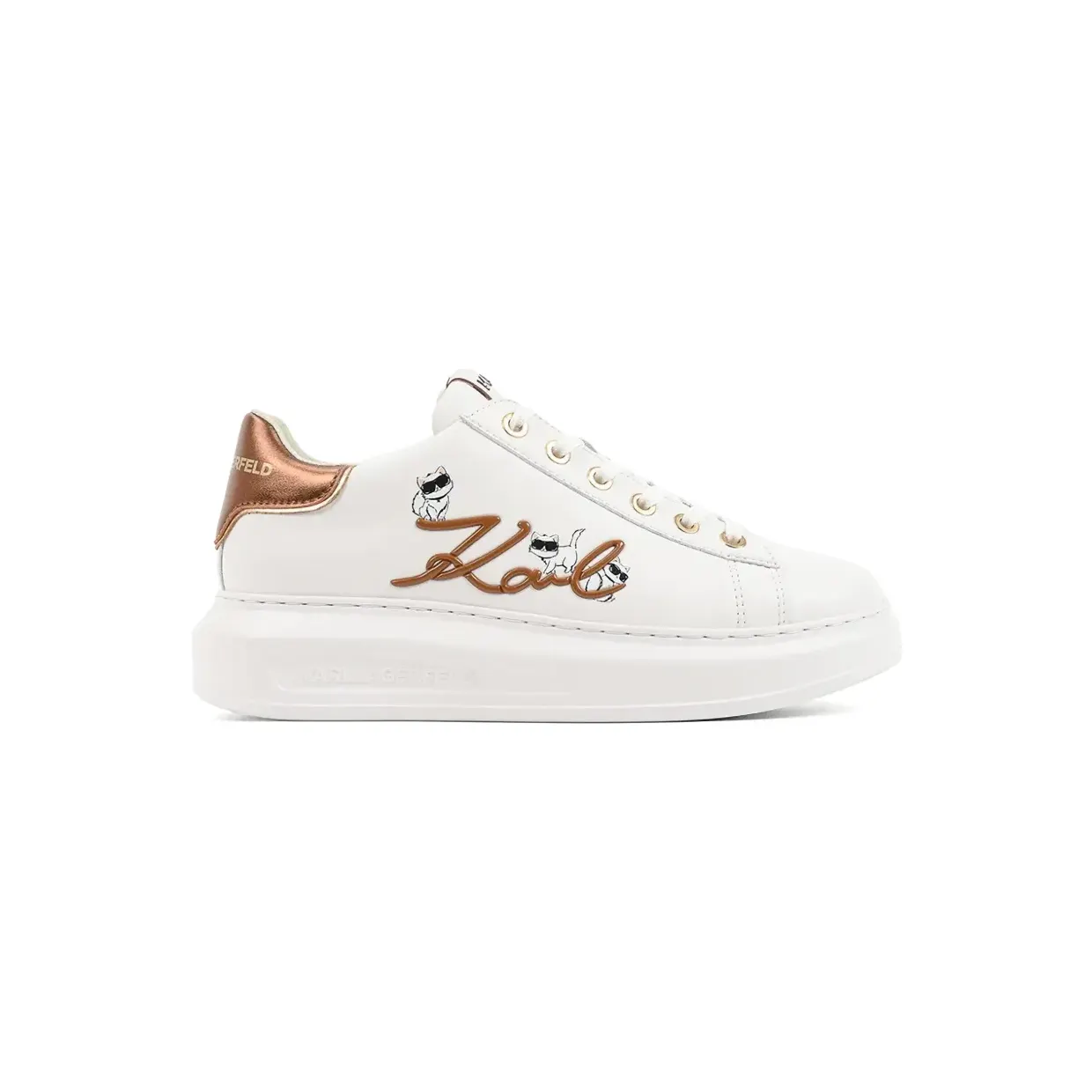 Karl Lagerfeld Kapri met plateauzool en logo-patch “White” (KL62510C013)