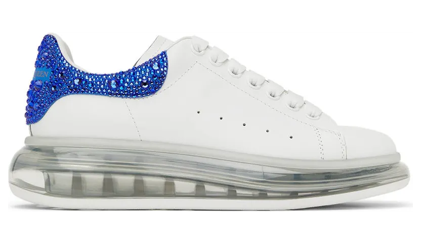 Alexander McQueen White & Blue Oversized Sneakers (707217WICG2)