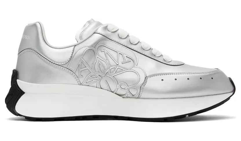Alexander McQueen Silver Sprint Runner Sneakers (711104W4SL4)