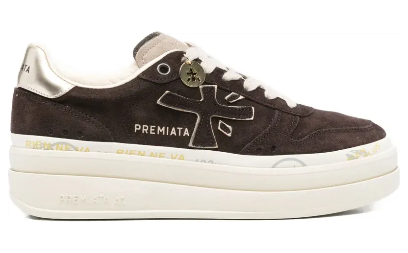 Premiata Suède met plateauzool “Brown” (MIL07894)
