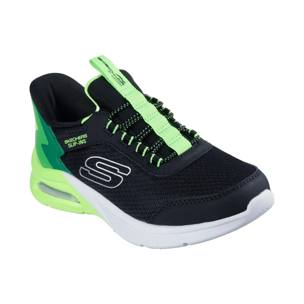 Skechers Slip-ins: Microspec Max “Brisk-Stripe Sneaker Black / Limoen” (403890LBKLM)