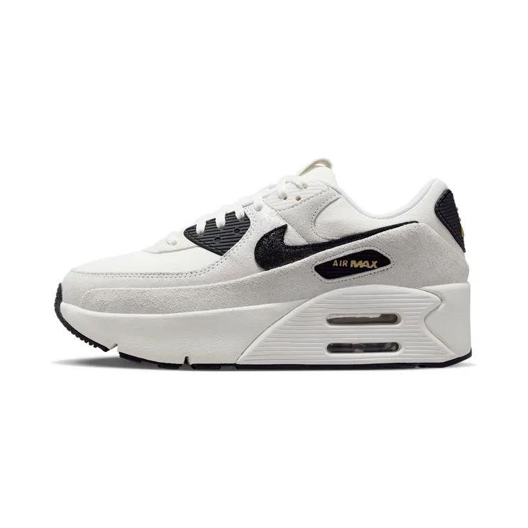 Nike Air Max 90 LV8 White Metallic Gold Black (HQ3497-100)