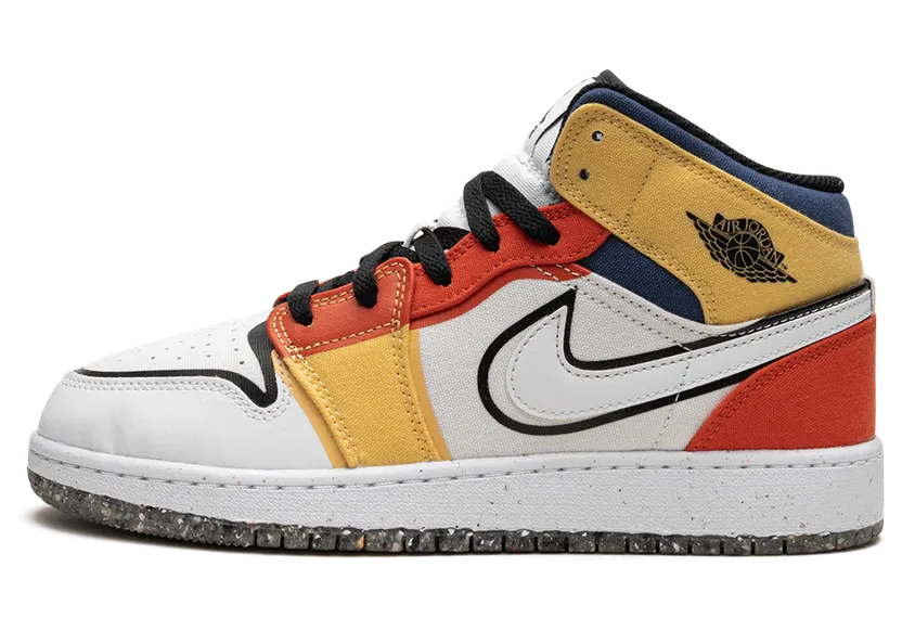 Air Jordan 1 Mid SE GS “Multi-Color Canvas” (DV1316-100)