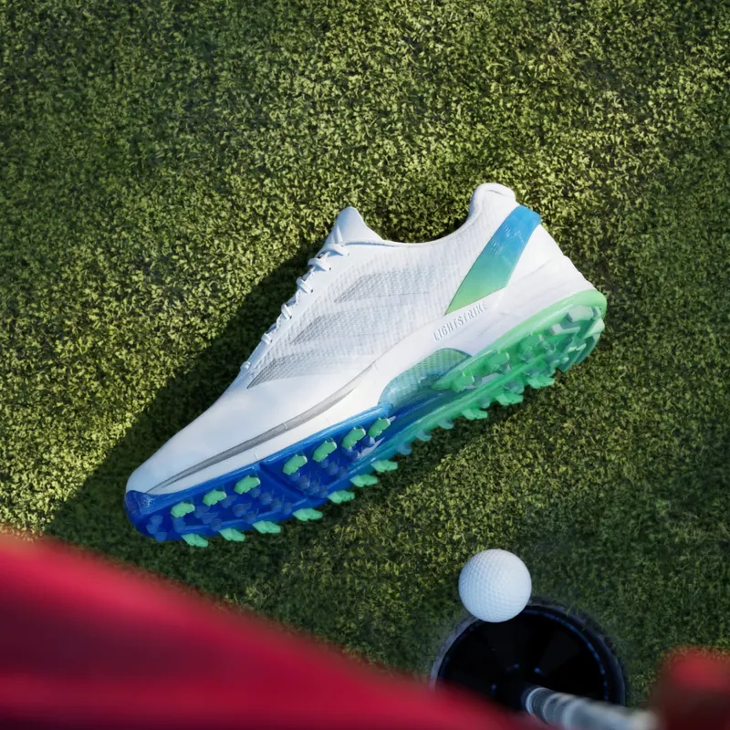 adidas Adizero ZG Spikeless Golf Cloud White Silver Metallic Lime Burst (JQ7725)