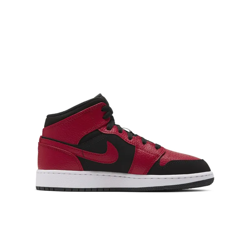 Air Jordan Nike AJ I 1 Mid ‘Bred’ (GS) (2019) (554725-054)