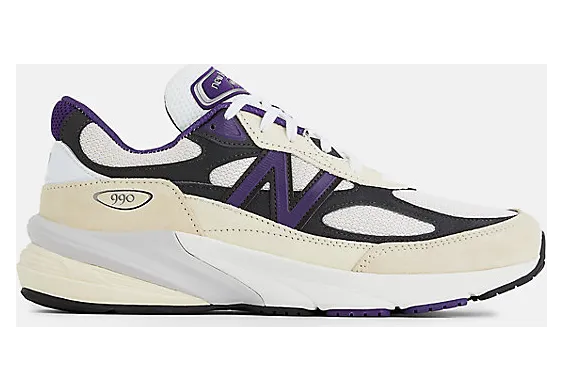 New Balance 990v6 “Made In USA – Teddy Santis White Black Plum” (U990WB6)