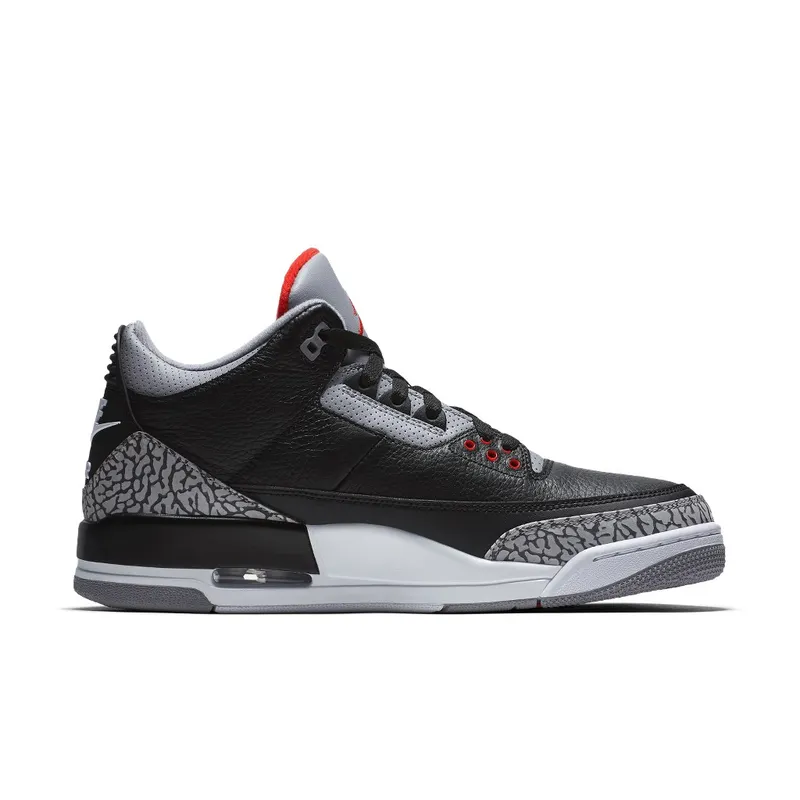 Jordan 3 Retro Black Cement (2018) Black/Fire Red-Cement Grey-White (854262-001)