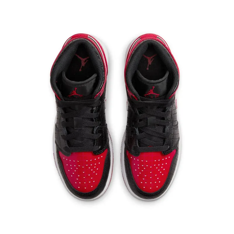Air Jordan 1 Mid Bred Text (GS) (DM9650-001)