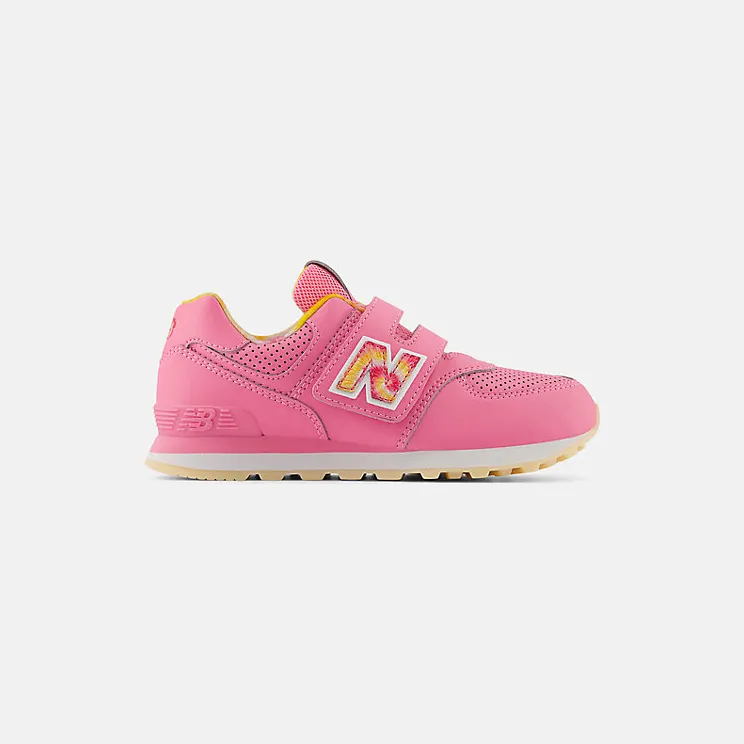 New Balance 574 Hook and Loop Signal Pink Clementine Tie-Dye (PV574KP)