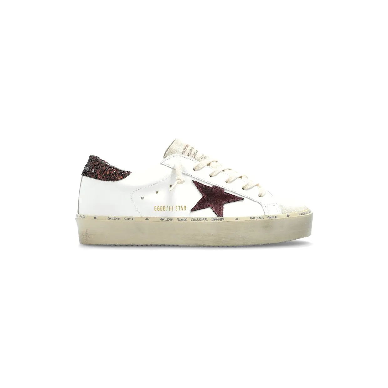 Golden Goose Hi Star Glitter Heel White Purple (GWF00118.F007526.12278)