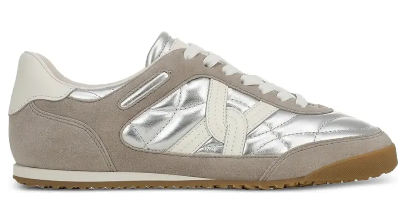 Veronica Beard Natalia Sneakers mit gestepptem Einsatz – Silber (K0195L7)
