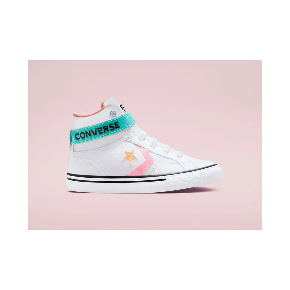 Converse Pro Blaze Strap Glitter White/Black/bleached Coral (A01066C)