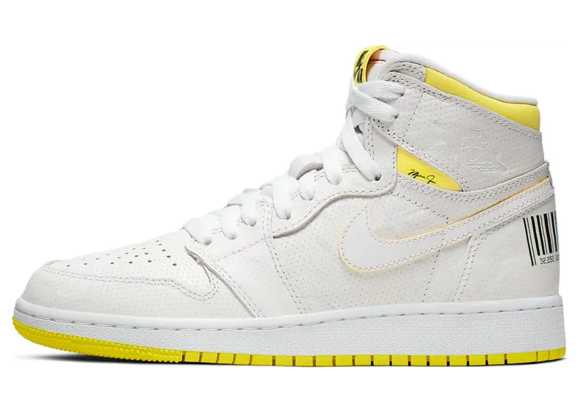 Air Jordan 1 Retro High OG GS First Class Flight “White / Black / Gym Red / Dynamic Yellow” (575441-170)