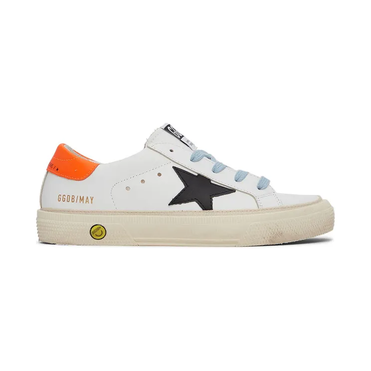 Golden Goose Kids White & Black May Sneakers (GYF00112.F001993.10760)