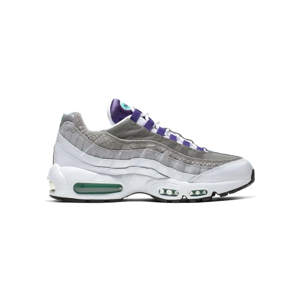 Nike Air Max 95 Grape Snakeskin White/Court Purple-Emerald Green-Wolf Grey-Light Charcoal-Black (AO2450-101)