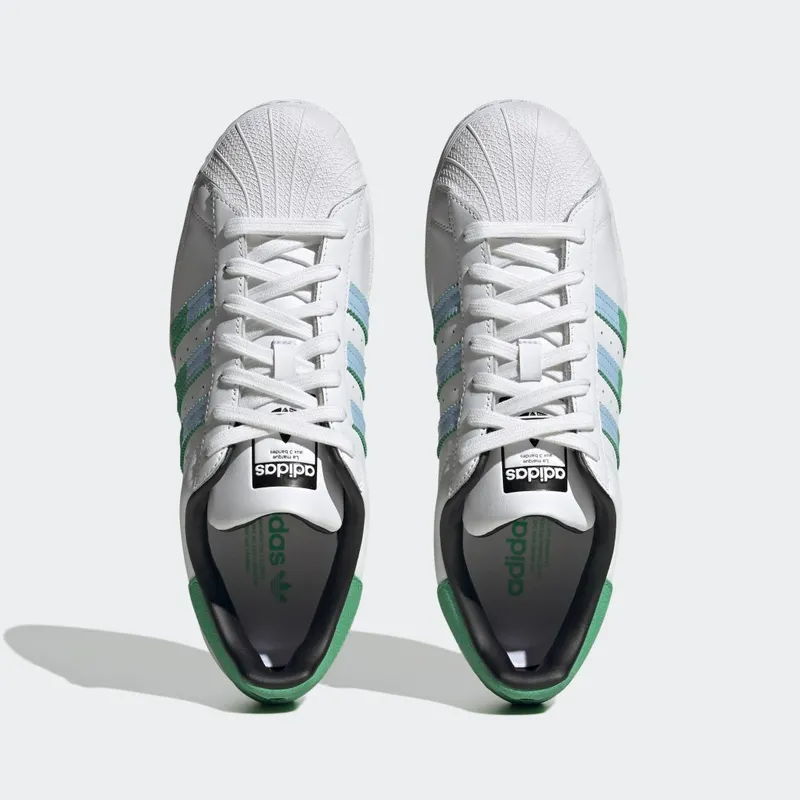 Adidas Superstar Cloud White / Semi Screaming Green / Blue Dawn (HQ2168)