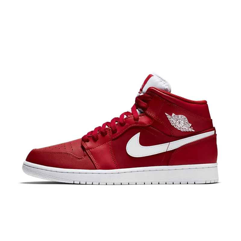 Jordan 1 Retro Mid Gym Red White Gym Red/White-White (554724-600)