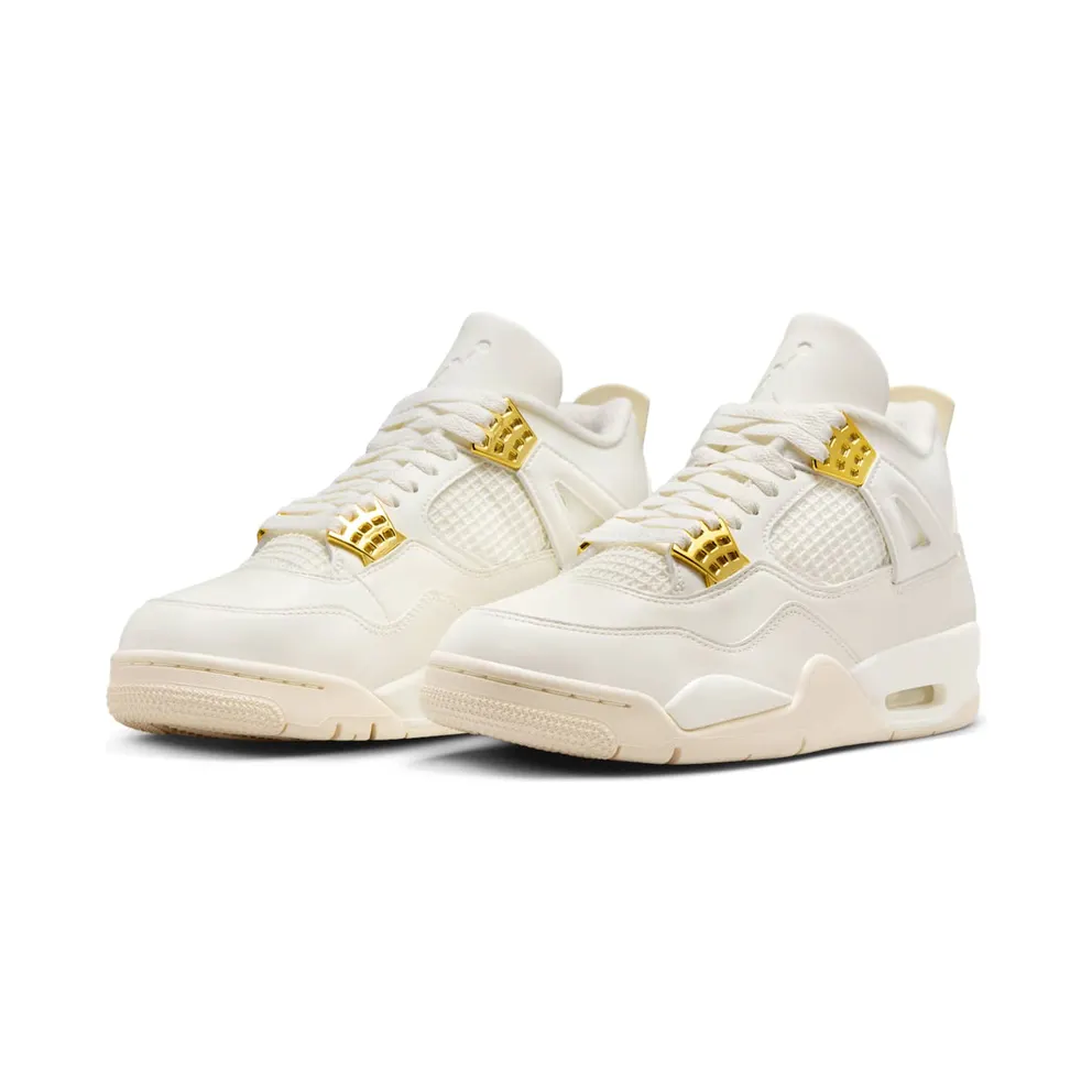 Air Jordan 4 Retro ‘White and Gold’ Sail/Black/Metallic Gold (AQ9129-170)