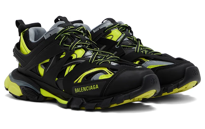 Balenciaga Black & Yellow Track Sneakers (542023-W3AC6-1175) (4)