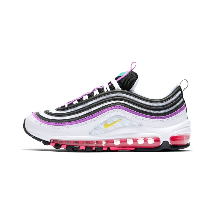 Nike Air Max 97 Bright Violet (W) “White / Bright Violet / Aurora Green / Dynamic Yellow” (921733-106)