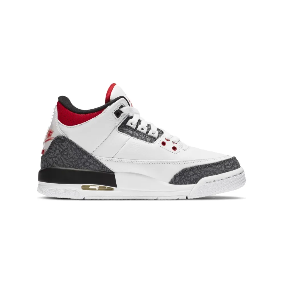 Jordan 3 Retro SE-T JP Fire Red Denim (GS) White/Fire Red-Black (DB4169-100)