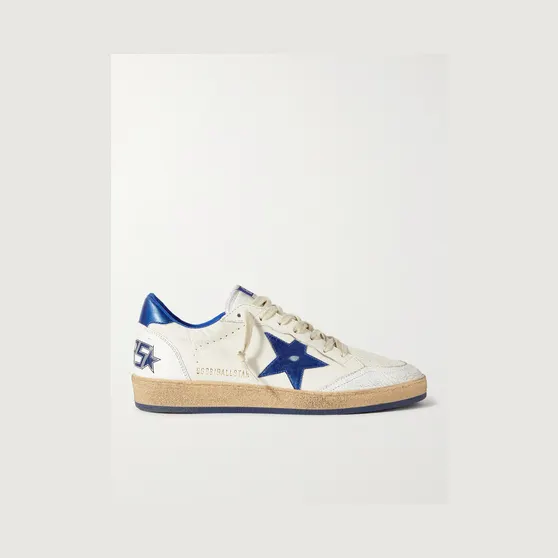 Golden Goose Ball Star Distressed Leather Sneakers White (GMF00117.F002198)