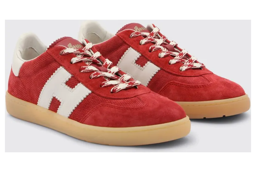Hogan Cool Embossed Suede Sneakers Red (HXW6470FB60UWX496N)