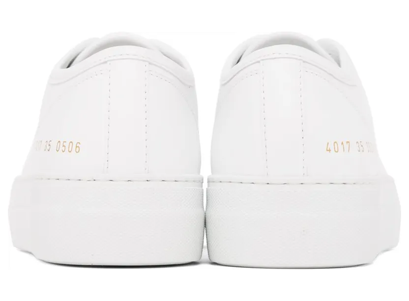 Common Projects White Tournament Low Super Sneakers (4017) (2)