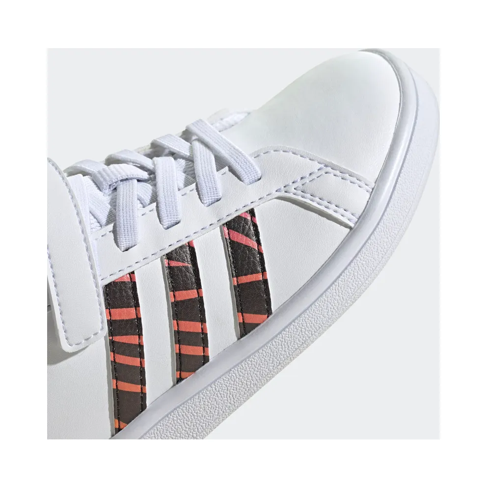 Adidas Grand Court Tiger-Print Cloud White / Core Black / Acid Red (GZ1075)